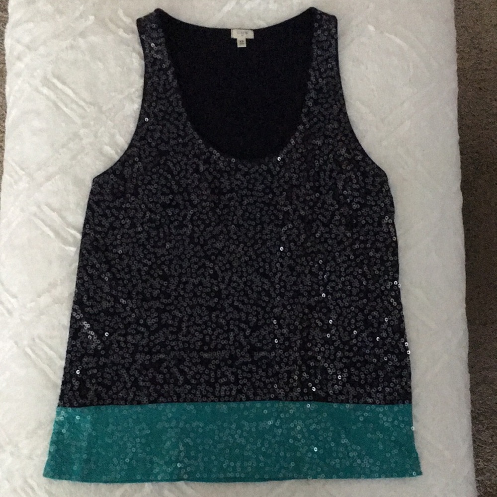 JCrew razor back sequin tank